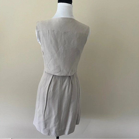 Diane Von Furstenberg DVF Fumi Tan Grey Poplin Shift Dress Women’s Size 4 - Picture 7 of 12